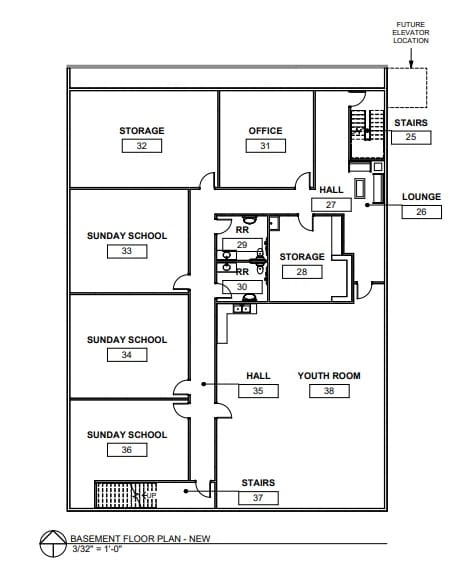 new addition basement schematic - Hope Church of Tipton